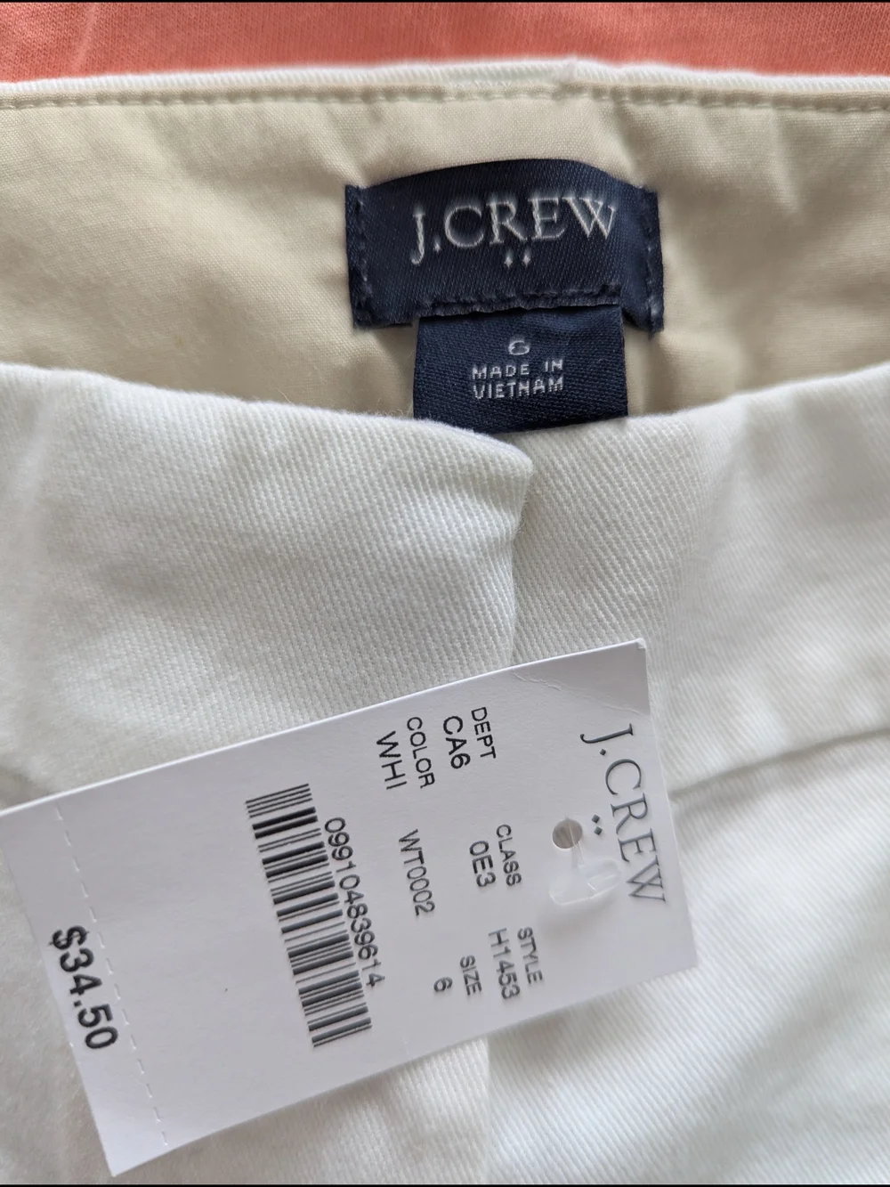 J. Crew Coral Tee with White Shorts